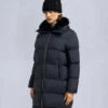 Belle Dune Long Shearling Trim Puffer