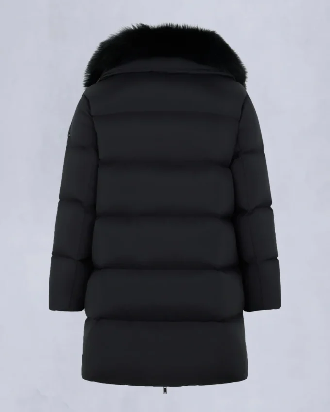 Belle Dune Long Shearling Trim Puffer