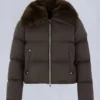 Belle Dune Short Shearling Trim Puffer
