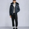 Cloud Shearling Trim Bomber Jacket