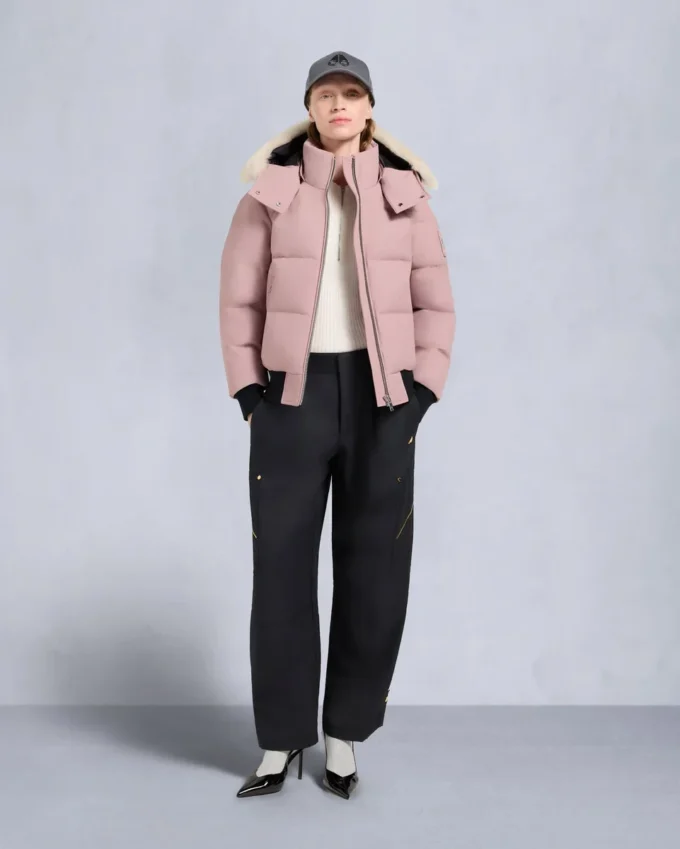 Cloud Shearling Trim Bomber Jacket