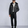 Cloud Shearling Trim Bomber Jacket