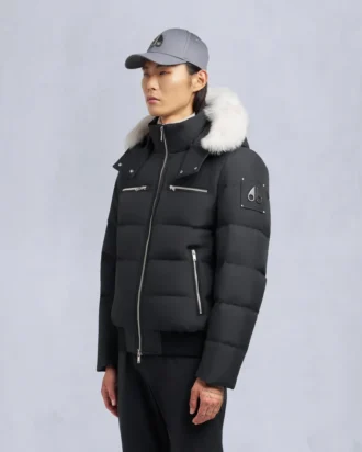 Cloud Shearling Trim Bomber Jacket