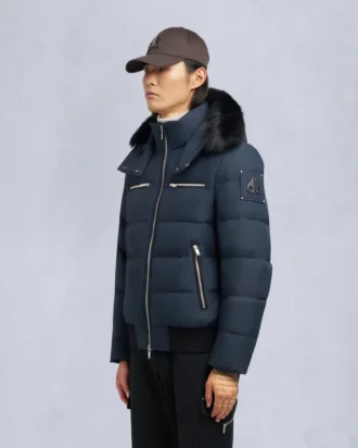 Cloud Shearling Trim Bomber Jacket