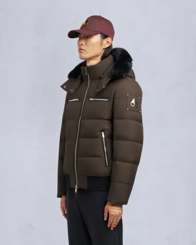 Cloud Shearling Trim Bomber Jacket