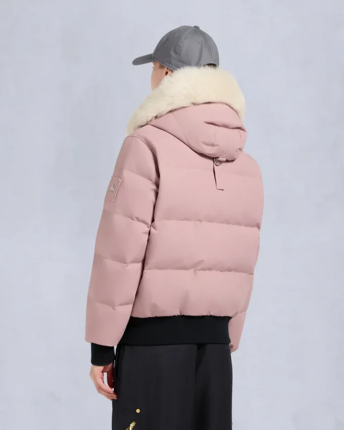 Cloud Shearling Trim Bomber Jacket