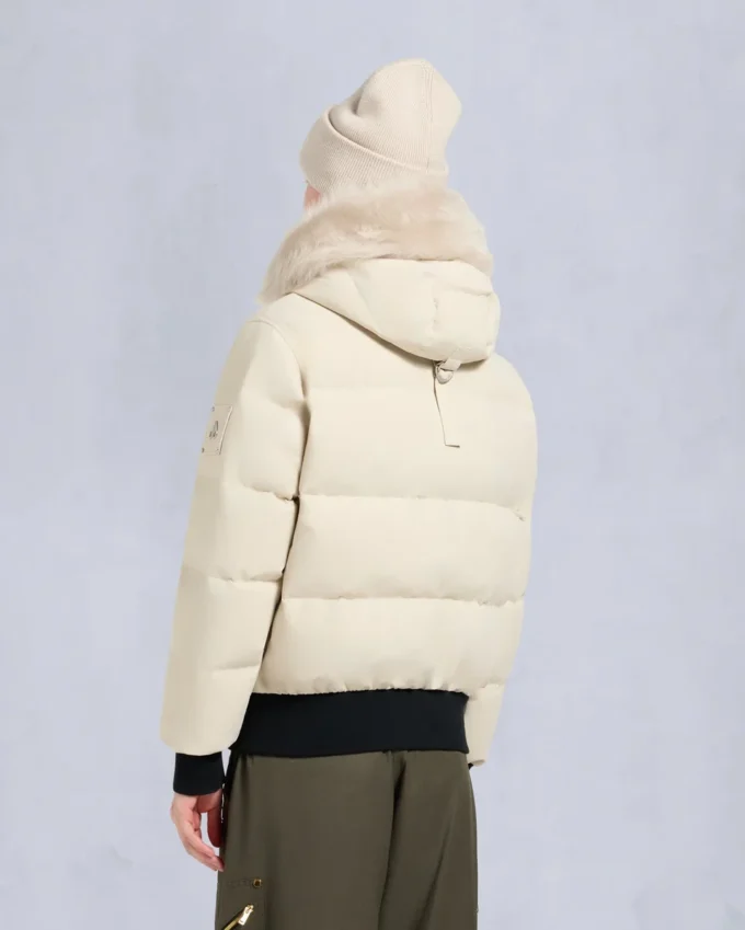 Cloud Shearling Trim Bomber Jacket