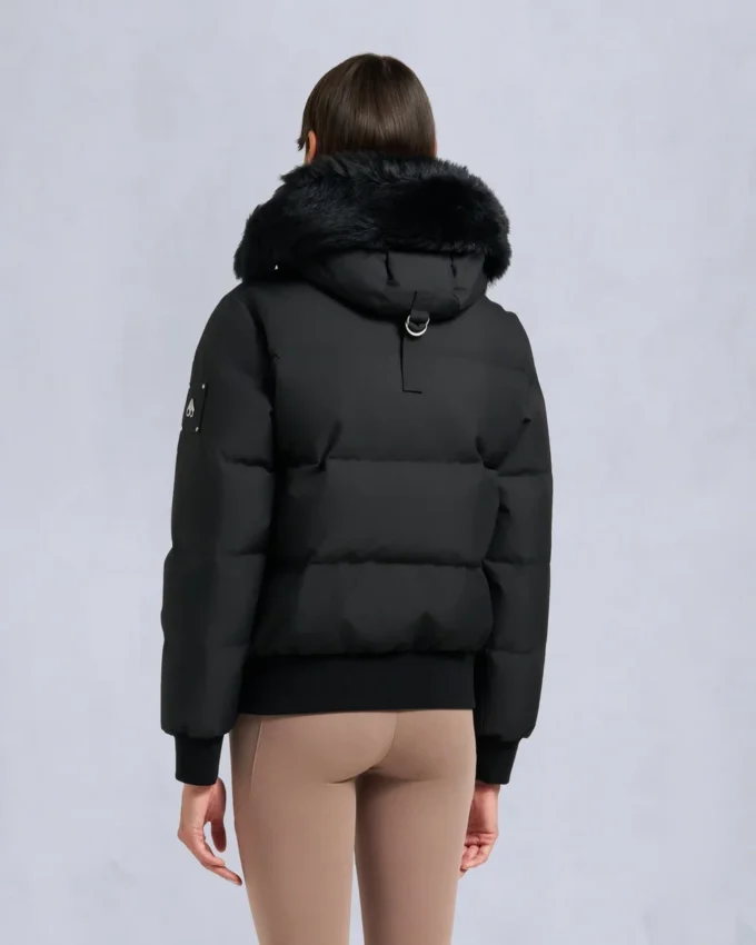 Cloud Shearling Trim Bomber Jacket