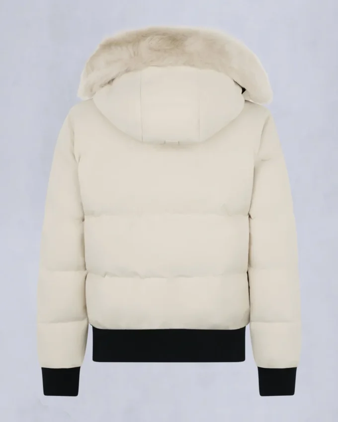 Cloud Shearling Trim Bomber Jacket