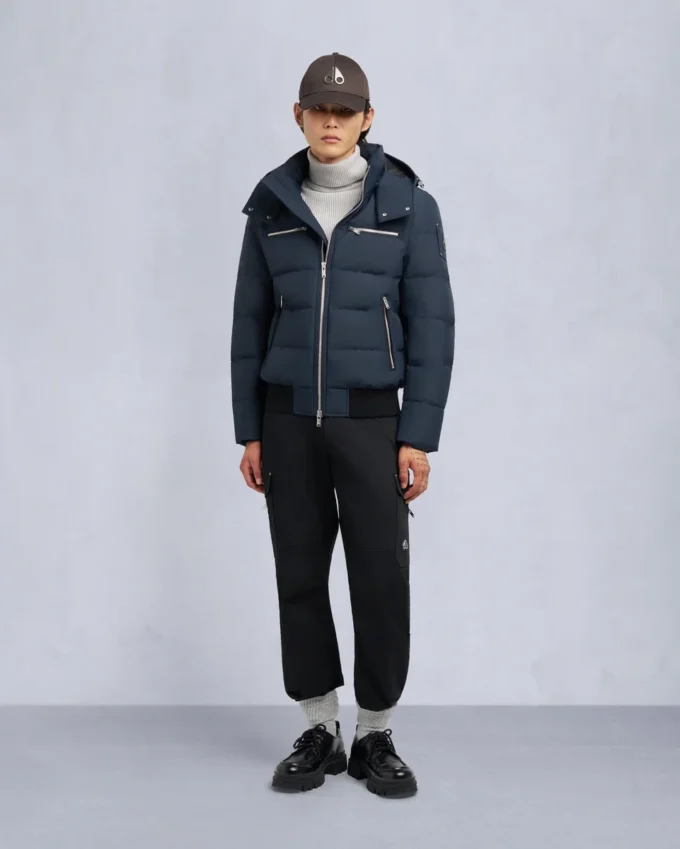 Cloud Shearling Trim Bomber Jacket