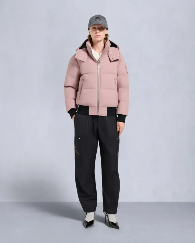Cloud Shearling Trim Bomber Jacket