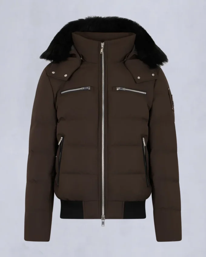 Cloud Shearling Trim Bomber Jacket