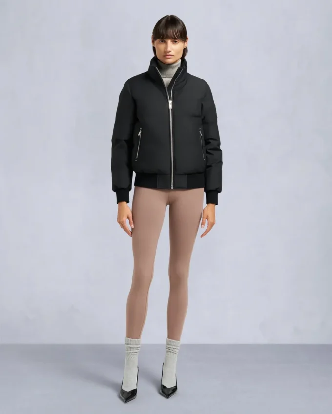 Cloud Shearling Trim Bomber Jacket