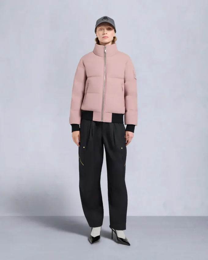 Cloud Shearling Trim Bomber Jacket