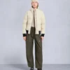 Cloud Shearling Trim Bomber Jacket