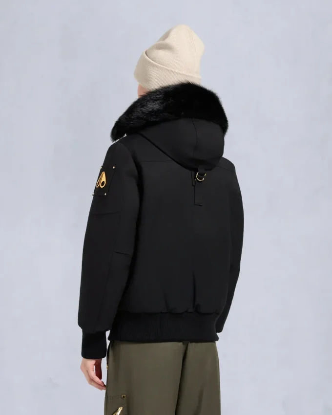 Gold Series Original Sainte Flavie Shearling Trim Bomber Jacket