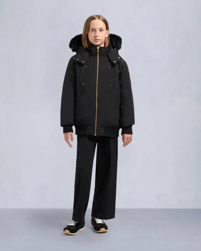 Kids Unisex Original Gold Series Shearling Trim Bomber Jacket