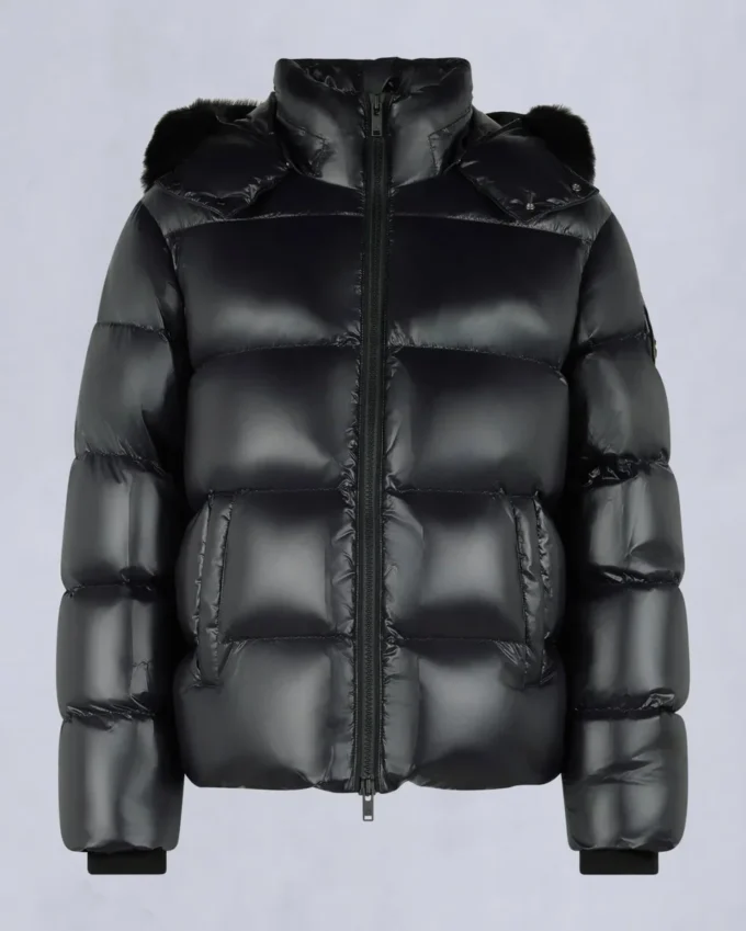 Kings Puffer Shearling Trim Jacket