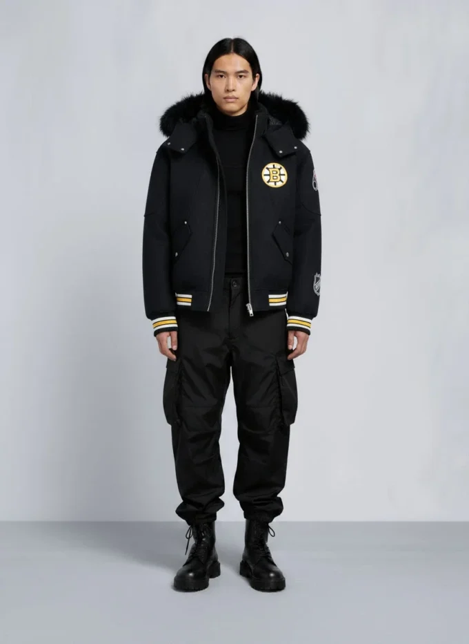 Nhl X Moose Knuckles Bruins Bomber Jacket
