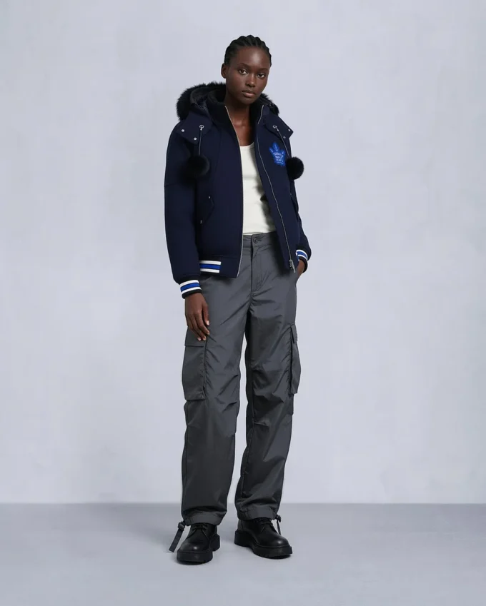 Nhl X Moose Knuckles Maple Leafs Bomber Jacket