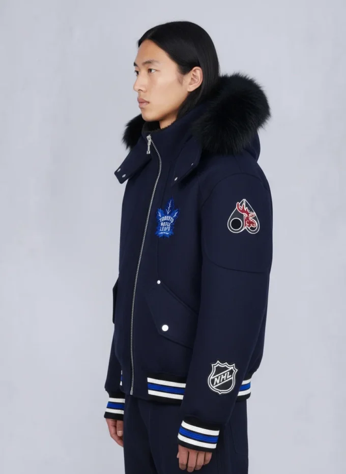 Nhl X Moose Knuckles Maple Leafs Bomber Jacket