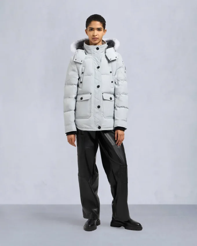 Onyx Anguille Shearling Trim Jacket