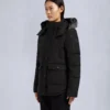 Onyx Anguille Shearling Trim Jacket