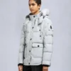 Onyx Anguille Shearling Trim Jacket