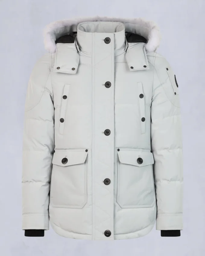 Onyx Anguille Shearling Trim Jacket