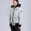 Onyx Ladriere Shearling Trim Bomber Jacket