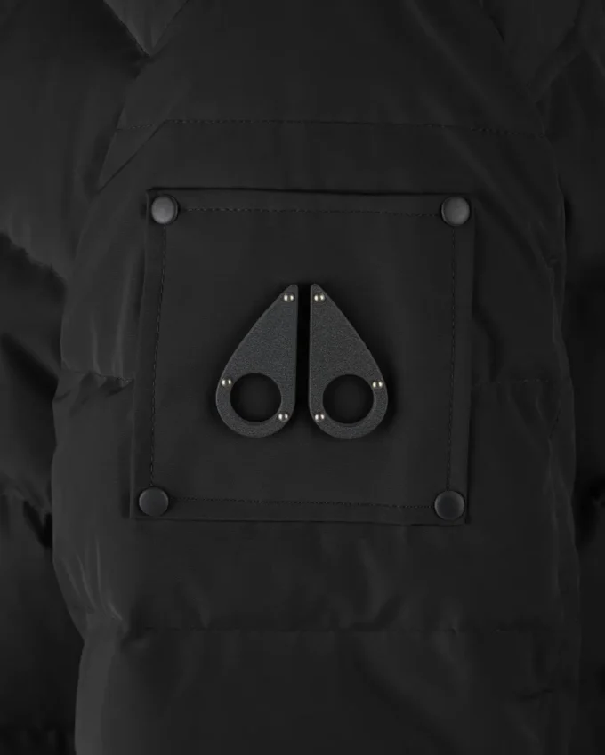 Onyx Ladriere Shearling Trim Bomber Jacket