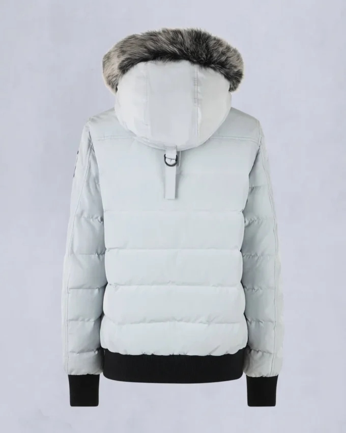 Onyx Ladriere Shearling Trim Bomber Jacket