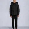 Onyx Round Island Shearling Trim Jacket