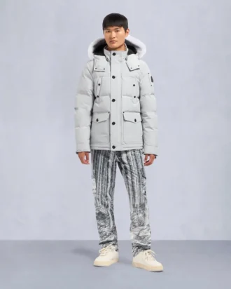 Onyx Round Island Shearling Trim Jacket