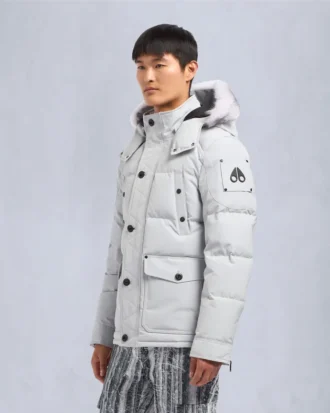 Onyx Round Island Shearling Trim Jacket