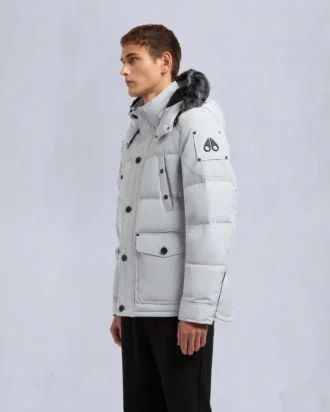 Onyx Round Island Shearling Trim Jacket