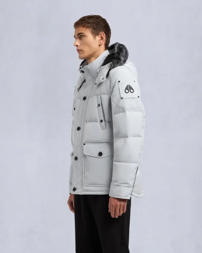 Onyx Round Island Shearling Trim Jacket