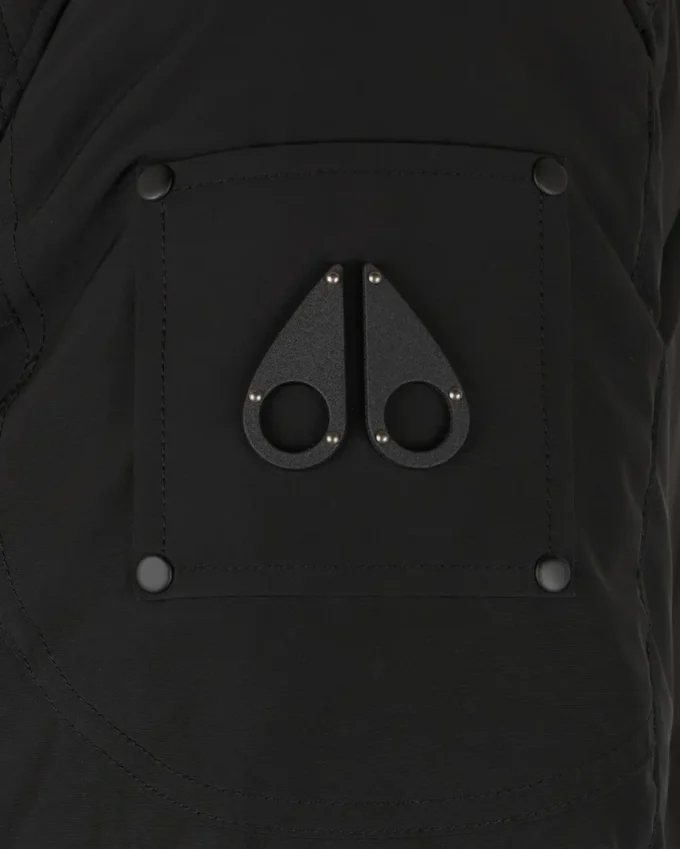 Onyx Round Island Shearling Trim Jacket