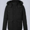 Onyx Round Island Shearling Trim Jacket