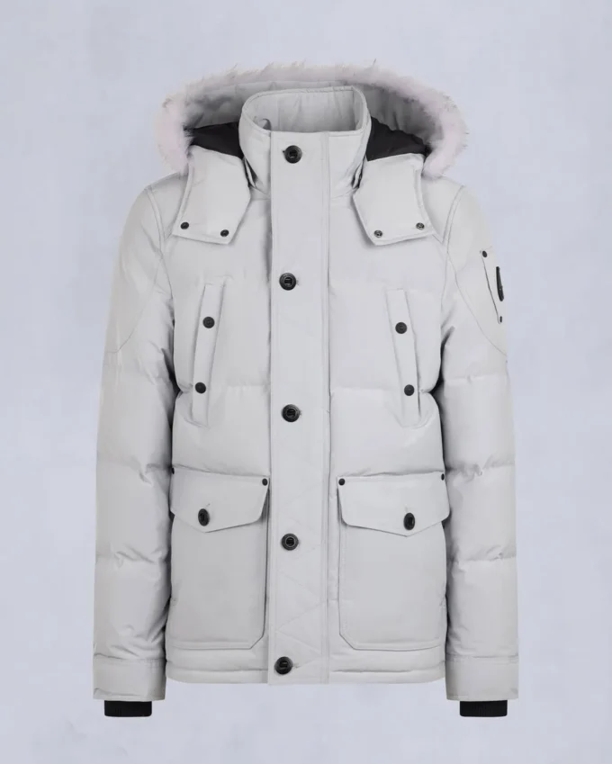 Onyx Round Island Shearling Trim Jacket