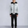 Onyx Scotchtown Shearling Trim Bomber Jacket