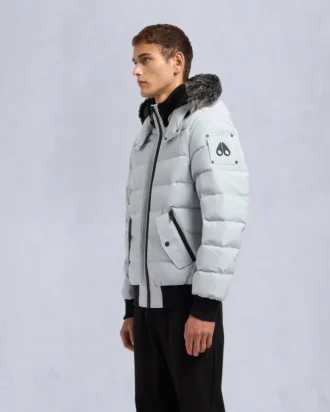 Onyx Scotchtown Shearling Trim Bomber Jacket