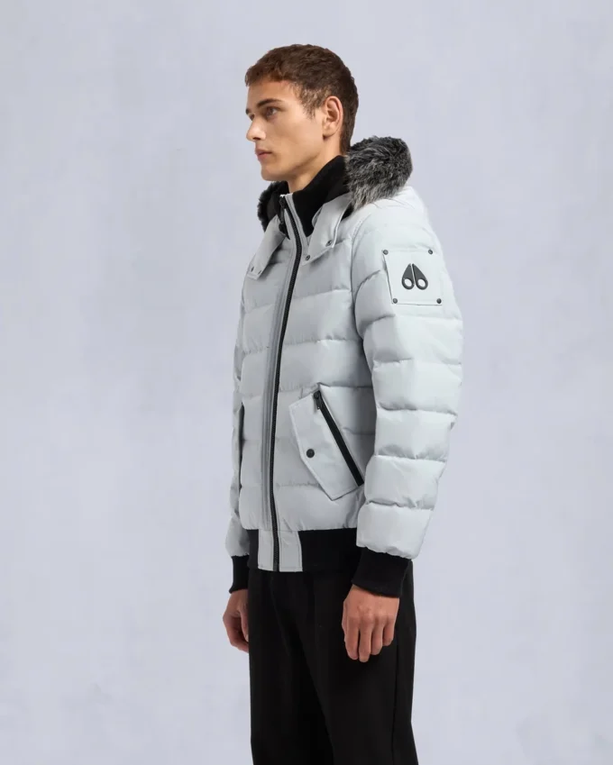 Onyx Scotchtown Shearling Trim Bomber Jacket