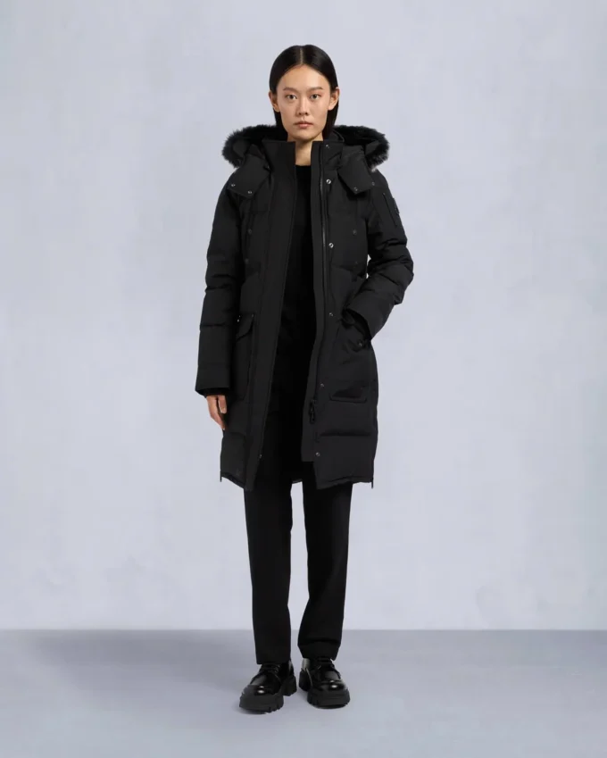 Onyx Shearling Trim Causapscal Parka