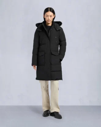 Onyx Shearling Trim Causapscal Parka