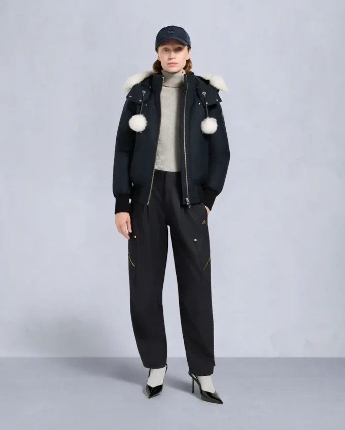 Original Debbie Shearling Trim Bomber Jacket