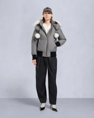 Original Debbie Shearling Trim Bomber Jacket