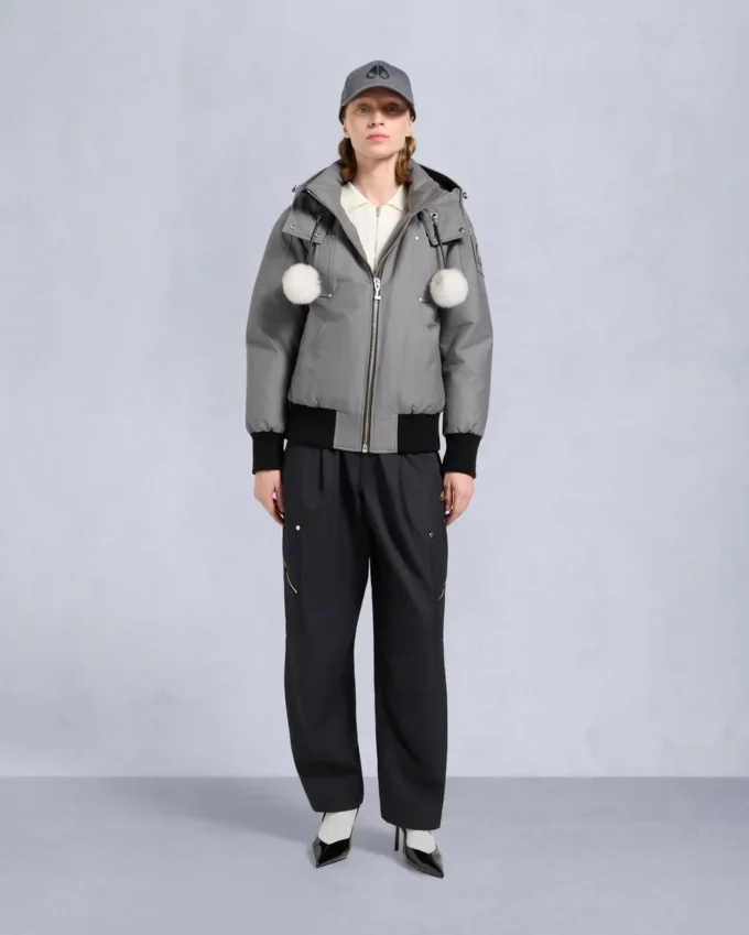 Original Debbie Shearling Trim Bomber Jacket